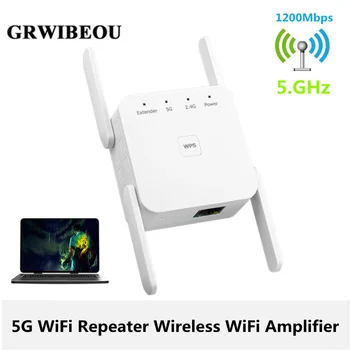 GRWIBEOU 5GHz WiFi משחזר Wireless WiFi מגבר 5G WiFi ארוך טווח Extender 1200M Wi-Fi מגבר הביתה Wi-Fi tSignal מגבר