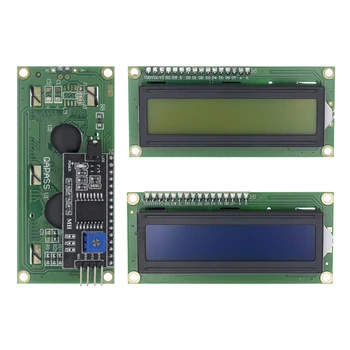 LCD1602+I2C מודול כחול / ירוק צהוב המסך 16x2 תצוגת LCD אופי PCF8574T PCF8574 IIC ממשק I2C 5V עבור arduino
