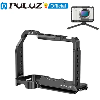 PULUZ עבור Sony ZV-E1 סגסוגת אלומיניום המצלמה הכלוב מייצב עם 1/4 & 3/8 בורג חורים