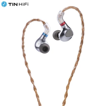 TINHIFI P2 אוזניות HIFI מישורי-הסרעפת נהג מתכת DJ אוזניות 2PIN כבל פח P1 T4 T3 T2 ב-האוזן אוזניות