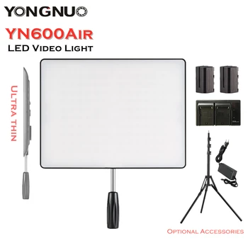 YONGNUO YN600Air אולטרה דק אור LED וידאו 3200-5500K סטודיו לצילום תאורה למלא את המנורה על איפור ולוג TikTok המצלמה DV