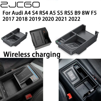 ZJCGO 15W המכונית צ ' י הטלפון הנייד טעינה מהירה מטען אלחוטי עבור אאודי A4 S4 RS4 A5 S5 RS5 B9 8W F5 2017 2018 2019 2020 2021 2022
