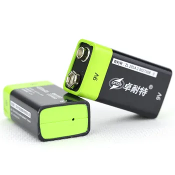 ZNTER 2PCS S19 9V 600mAh USB סוללת ליתיום נטענת במצלמה מכשור 6F22 סוללת ליתיום נטענת
