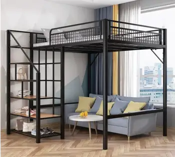 ברזל חשיל גבוהות המיטה דופלקס מיטת ילדים כפולה מודרני מיטת קומותיים.