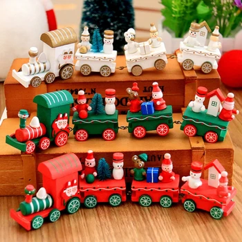 חג המולד קטן הרכבת צעצועים האווירה החגיגית קישוטי חג מולד תפאורה שנה חדשה שמחה ילדים יצירתיים הילד מתנות