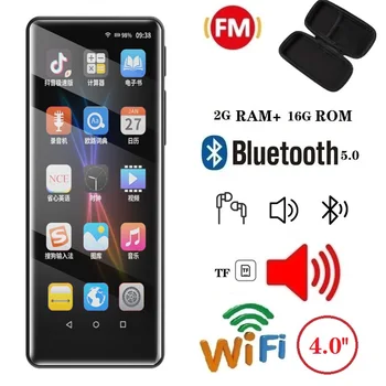 מהדי Wifi Bluetooth נגן MP4 64GB מיני נייד אנדרואיד Hifi ספורט וידאו להוריד אפליקציה מסך מגע תקשורת FM MP4 נגן מוסיקה