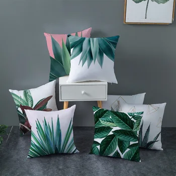 מודרני צמחים טרופיים משאיר כרית כיסוי אגבה קקטוס Monstera הדפסה לבן פשוט הכרית הספה הספה כריות כיסוי