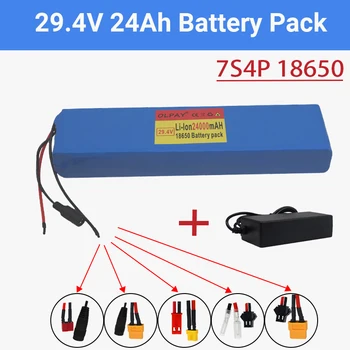 מקורי 7S4P29.עבור 4v-li-ion battery pack 29.4 v 24Ah אופניים חשמליים מנוע ebike קטנוע 18650 ליתיום סוללות נטענות 24Ah