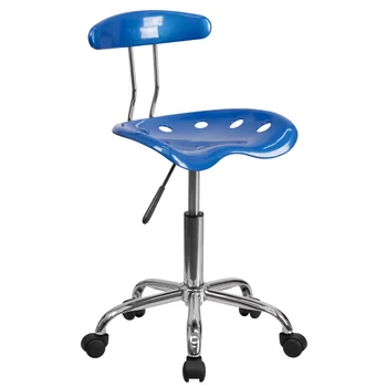 מרהיבים כחולים בהירים Chrome המסתובב המשימה כיסא משרדי עם הטרקטור למושב