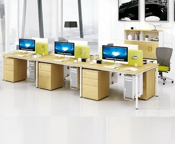 משרד מודרני מותאם אישית שולחן מחשב 6 מושבים האדם תחנת העבודה רהיטים שולחנות תחנת עבודה שולחן להגדיר עיצובים 2020