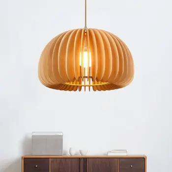 נורדי מעצב עץ תליון מנורה עבור מטבח חדר שינה סלון אסתטי חדר מעצב דלעת תאורה מכשיר Luminaria