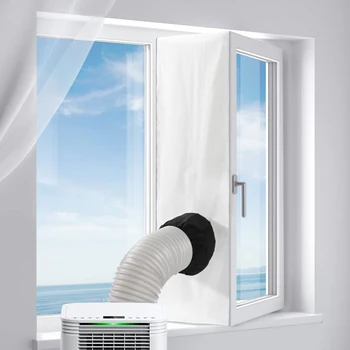 נייד AC חותם החלון, 118Inch אוניברסלי חלון חותם נייד מזגן, חלון אוורור קיט עם הפסיכולוג חבל