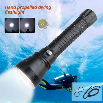 עמיד למים מתחת למים 100 מ ' 2 LED פנס צלילה וויט /לבן חם צלילה לפיד מגנטי להחליף שקופיות