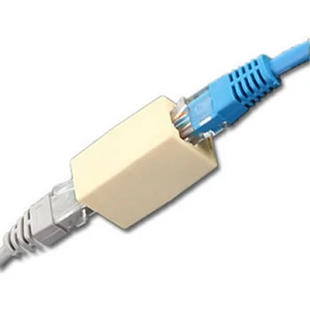 10PCS אינטרנט חדש כלים RJ45 דרך CAT5 מצמד תקע RJ45 רשת מתאם מחבר כבל LAN כבל מאריך המחבר