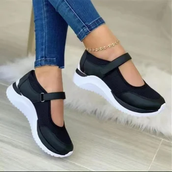 2023 חדש לנשימה רשת נעלי נשים מזדמנים נעלי ספורט פלטפורמה סתיו נסיעות חיצונית הליכה נעלי גודל גדול גופר נעליים