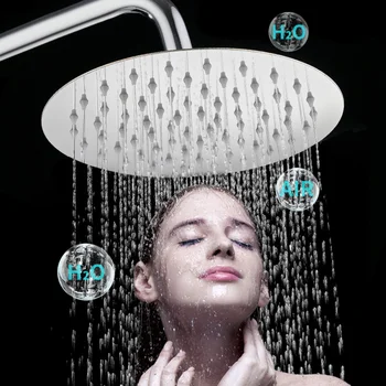 304 נירוסטה דקים העליון ספריי ראש מקלחת 4-16 אינץ ראש מקלחת סיליקון מים מאיץ ראש מקלחת אביזרים