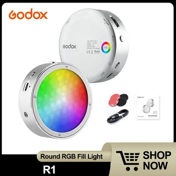 Godox R1 סיבוב RGB מיני יצירתי מלא אור לצילום סטודיו צילום וידאו עם סוללה מובנית ליתיום CRI 98 97 TLCI
