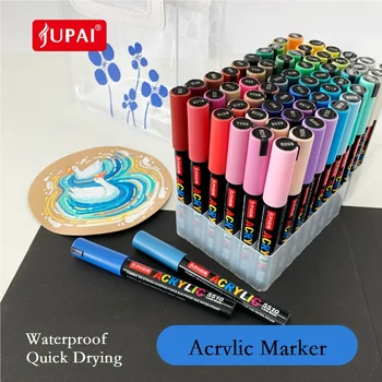 Jupai אקריליק עט יד-צבוע עטי סמן 12-60-צבע קרמיקה זכוכית בד גרפיטי עמיד למים על בסיס מים ציור כלי כתיבה