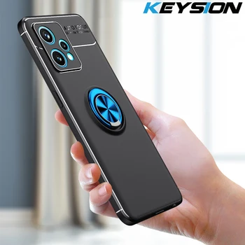 KEYSION Shockproof במקרה Realme Nazro 50 Pro 5G רך סיליקון טבעת לעמוד טלפון הכיסוי האחורי על Realme 9 5 9 Pro+ C31 Q5 Pro