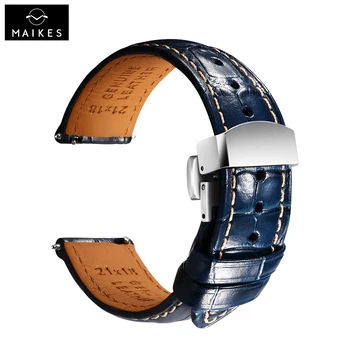 Maikes Longines עור צפו רצועת 20mm 21mm 22mm אביזרים Watchbands Braceletes על מאובנים המילטון להקת שעון