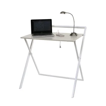 OneSpace היסודות לא הרכבה קיפול השולחן עם Dual USB מטען ריהוט משרדי, שולחן מחשב, שולחנות משרד