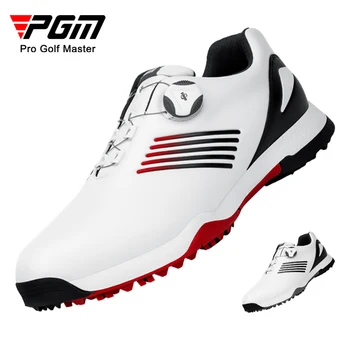 PGM גולף נעלי Mens נוח ידית אבזם גולף נעלי גברים עור אמיתי עמיד למים נעלי דוקרנים מסמר החלקה