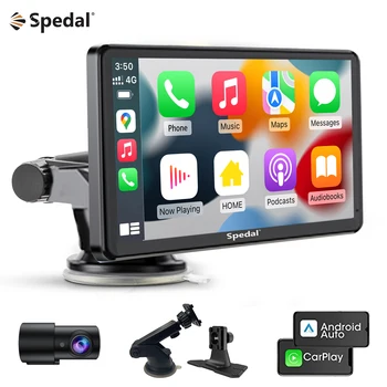 Spedal CL797 Dash Cam 7Inch אלחוטית Apple Carplay אנדרואיד אוטומטי נייד IPS מסך מגע עם שליטה קולית Bluetooth AirPlay