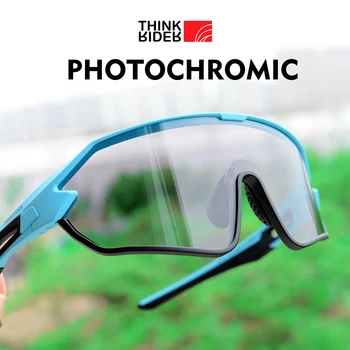 ThinkRider Bicolor מסגרת רכיבה על אופניים משקפיים Photochromic MTB אופני כביש משקפי הגנה UV400 משקפי שמש אולטרה-לייט ספורט בטוח