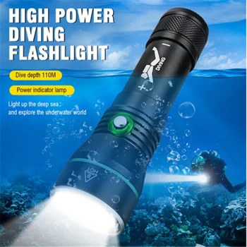 XHP50.2 פנס Led 100 מטר מתחת למים הכי חזק מקצועי צלילה אור צלילה לפיד יד המנורה 26650 18650