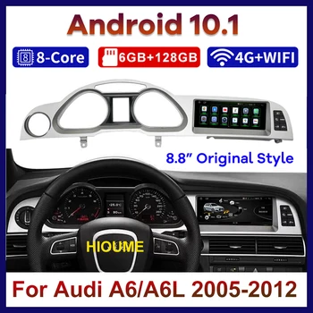 אנדרואיד 10.1 ברכב נגן מולטימדיה ניווט GPS עבור אאודי A6 C6 A6L 2005-2011 אוטומטי סטריאו רדיו וידאו CarPlay מסך מראה