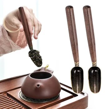 הובנה כפית כפית תה תה חפירה מעץ מלא רטרו תה KongFu טקס סקופ כלי מטבח אביזרים יצירתיים מתנה