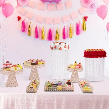 זהב 8-חתיכת קבוצה עוגה עומד סיבוב עומדת Cupcake,מתכת חתונה, מסיבת יום הולדת חגיגה להציג צלחות קינוח