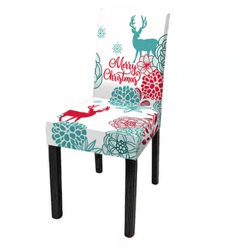 חג המולד הכסא כיסוי ספנדקס האוכל הכיסא מכסה סנטה קלאוס אלסטית למושב התיק לכיסוי housse פה הכיסא חג המולד תפאורה