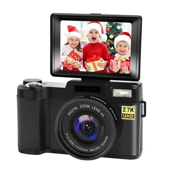 חדש 2.7 K Full HD מצלמה דיגיטלית 24MP צילומי מצלמה 4x זום סיבוב המסך מקצועי EIS מצלמת וידאו עבור נסיעות ולוג