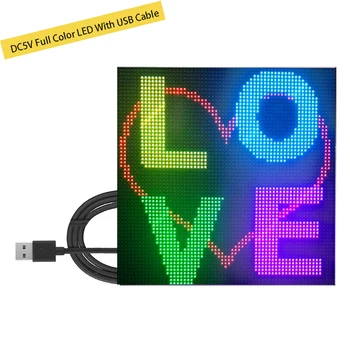 חדשות DIY מלא צבע LED לוח DC5V אלחוטית לוח הודעות תמיכה גלובלית שפה תמונת אנימציה עם 1M כבל USB 4096 נקודות