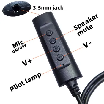 חיצוני מסוג USB USB אודיו מתאם כרטיס קול וירטואלי 2.0 מיקרופון רמקול אודיו אוזניות מיקרופון 3.5 מ 