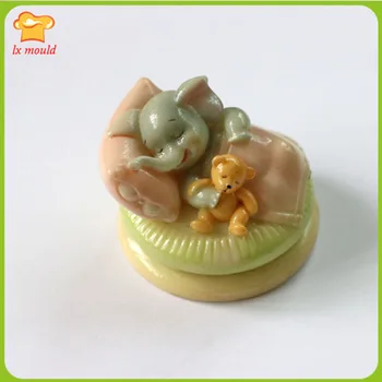 ישן פיל תינוק שוקולד תבניות סיליקון קליי סבון סוכריות קישוט עוגת 3D הפיל מותק עובש