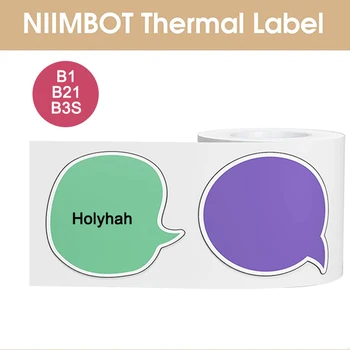 מפואר בועה C צבע לבן תווית מדבקה הדפסה גליל נייר עבור Niimbot B21 B1 B3S מדפסת מדמיע הוכחה מים / שמן-הוכחה