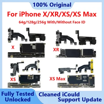 נבדקו באופן מלא המקורי Mainboard אותנטי תואם לאייפון X XR XS מקס עם הפנים ID לוח האם לנקות את תמיכת iCloud עדכון