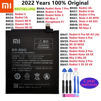 סוללה מקורית עבור Xiaomi Mi Redmi מיקס מקס 2 3 3 3 X 4 4X 4א 4ג 5 5א 5 5X מ ' 5 6 6A Mi6X 7 8 9 MI9 Pro Plus לייט סוללות