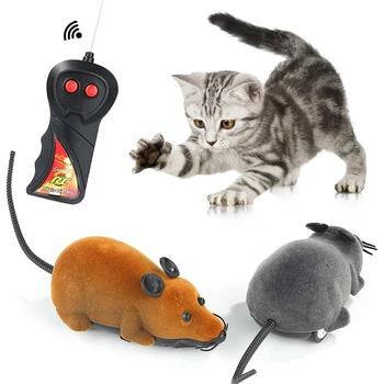 עכבר חתול מצחיק צעצוע עם שלט רחוק ססגוניות עכבר חמוד אלחוטי נשלט צעצוע עכבר ציוד לחיות מחמד החתול צעצועים Dropshipping